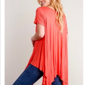 Coral Draping Solid Tunic